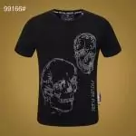 hommes philipp plein t shirt cotton 2 skull black